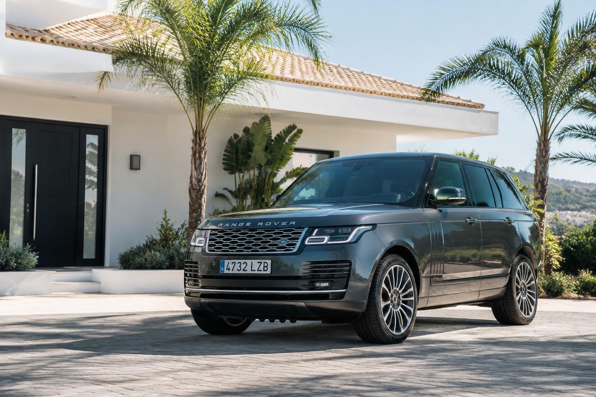 Range Rover in front of a Mediterranean villa on the Costa del Sol
